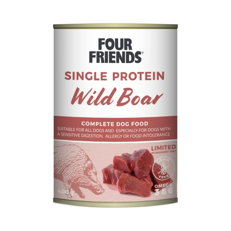 FourFriends Single Protein Wild Boar - 400 g | Wet food